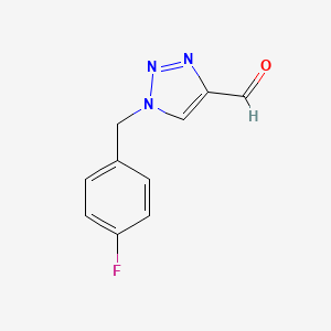 molecular formula C10H8FN3O B1467598 1-[(4-fluorophenyl)methyl]-1H-1,2,3-triazole-4-carbaldehyde CAS No. 1490429-62-3