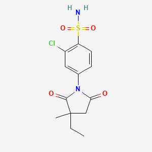 2-Chloro-4-(2,5-dioxo-3-ethyl-3-methyl-1-pyrrolidinyl)benzenesulfonamide