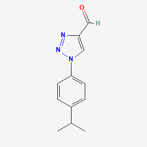 molecular formula C12H13N3O B1467607 1-[4-(propan-2-yl)phenyl]-1H-1,2,3-triazole-4-carbaldehyde CAS No. 1494391-57-9