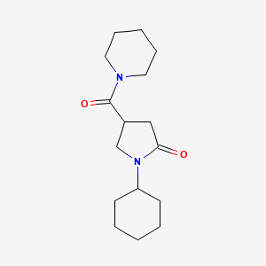 molecular formula C16H26N2O2 B14676082 1-Cyclohexyl-4-piperidinocarbonyl-2-pyrrolidinone CAS No. 39630-13-2