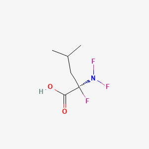 molecular formula C6H10F3NO2 B14676094 Leucine, trifluoro- CAS No. 27836-86-8