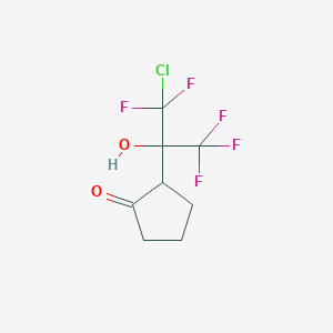 molecular formula C8H8ClF5O2 B14676107 2-(2-Chloro-2,2-difluoro-1-hydroxy-1-(trifluoromethyl)ethyl)cyclopentanone CAS No. 34844-44-5