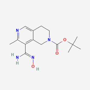 molecular formula C15H22N4O3 B1467611 tert-Butyl 8-[amino(hydroxyimino)methyl]-7-methyl-3,4-dihydro[2,6]naphthyridine-2(1H)-carboxylate CAS No. 1353519-12-6