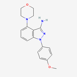molecular formula C18H20N4O2 B1467613 1-(4-Methoxyphenyl)-4-(4-morpholinyl)-1H-indazol-3-amine CAS No. 1353505-36-8