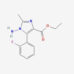 molecular formula C13H14FN3O2 B1467614 Ethyl 1-amino-5-(2-fluorophenyl)-2-methyl-1H-imidazole-4-carboxylate CAS No. 1353499-58-7