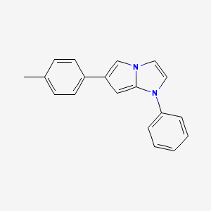 molecular formula C19H16N2 B14676165 1H-Pyrrolo(1,2-a)imidazole, 1-phenyl-6-(p-tolyl)- CAS No. 37959-39-0