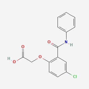 molecular formula C15H12ClNO4 B14676176 Acetic acid, (4-chloro-2-((phenylamino)carbonyl)phenoxy)- CAS No. 35422-30-1