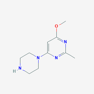 molecular formula C10H16N4O B1467625 4-Methoxy-2-methyl-6-(piperazin-1-yl)pyrimidine CAS No. 1539719-88-4