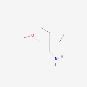 molecular formula C9H19NO B1467643 2,2-Diethyl-3-methoxycyclobutan-1-amine CAS No. 1394040-85-7