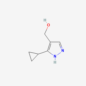 molecular formula C7H10N2O B1467645 (3-cyclopropyl-1H-pyrazol-4-yl)methanol CAS No. 2091597-42-9
