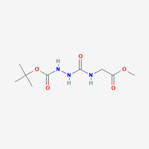 molecular formula C9H17N3O5 B1467650 tert-Butyl 2-{[(2-methoxy-2-oxoethyl)amino]carbonyl}-1-hydrazinecarboxylate CAS No. 1353506-33-8