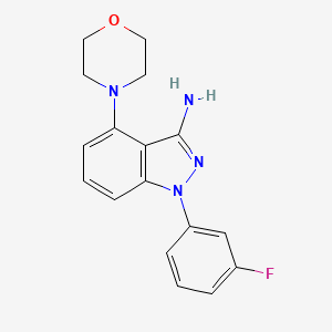 molecular formula C17H17FN4O B1467659 1-(3-Fluorophenyl)-4-(4-morpholinyl)-1H-indazol-3-amine CAS No. 1353502-18-7