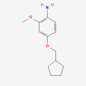 molecular formula C13H19NO2 B1467667 4-(Cyclopentylmethoxy)-2-methoxyaniline CAS No. 1524971-21-8