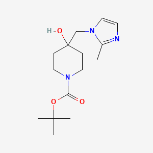 molecular formula C15H25N3O3 B1467676 tert-Butyl 4-hydroxy-4-[(2-methyl-1H-imidazol-1-yl)methyl]-1-piperidinecarboxylate CAS No. 1353503-09-9