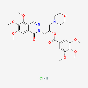 Benzoic acid, 3,4,5-trimethoxy-, 1-(4-morpholinylmethyl)-2-(5,6,7-trimethoxy-1-oxo-2(1H)-phthalazinyl)ethyl ester, monohydrochloride