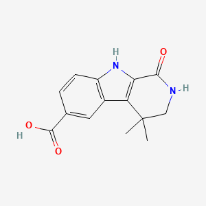 molecular formula C14H14N2O3 B1467706 4,4-二甲基-1-氧代-2,3,4,9-四氢-1H-吡啶并[3,4-b]吲-6-羧酸 CAS No. 916520-72-4