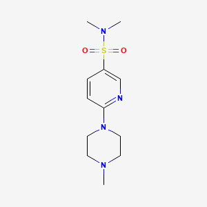 molecular formula C12H20N4O2S B14677065 3-Pyridinesulfonamide, N,N-dimethyl-6-(4-methyl-1-piperazinyl)- CAS No. 38029-92-4