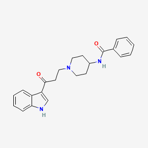 molecular formula C23H25N3O2 B14677074 Benzamide, N-(1-(3-(1H-indol-3-yl)-3-oxopropyl)-4-piperidinyl)- CAS No. 35631-19-7