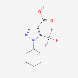 molecular formula C11H13F3N2O2 B1467708 1-环己基-5-(三氟甲基)-1H-吡唑-4-羧酸 CAS No. 786727-04-6