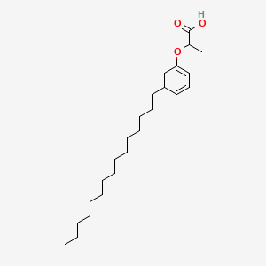 molecular formula C24H40O3 B14677162 alpha-(3-Pentadecylphenoxy)propionic acid CAS No. 37921-69-0