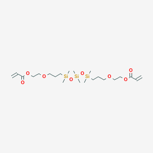 molecular formula C22H44O8Si3 B146772 2-[3-[[[二甲基-[3-(2-丙烯酰氧乙氧基)丙基]甲硅烷基]氧基-二甲基甲硅烷基]氧基-二甲基甲硅烷基]丙氧基]乙烯丙酸酯 CAS No. 128754-61-0