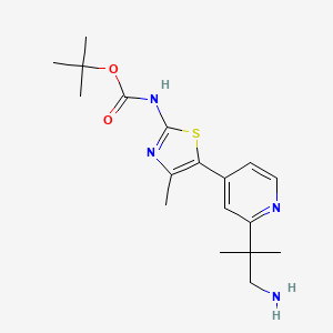 molecular formula C18H26N4O2S B1467727 tert-Butyl 5-(2-(1-amino-2-methylpropan-2-yl)-pyridin-4-yl)-4-methylthiazol-2-ylcarbamate CAS No. 1217486-71-9