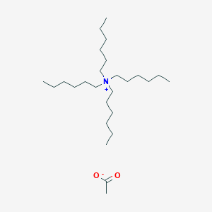 molecular formula C26H55NO2 B14677304 N,N,N-Trihexylhexan-1-aminium acetate CAS No. 36368-79-3