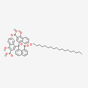 2-Naphthalenecarboxylic acid, 4-[1-(3-carboxy-4-hydroxy-1-naphthalenyl)-3-oxo-1H,3H-naphtho[1,8-cd]pyran-1-yl]-1-hydroxy-6-(octadecyloxy)-