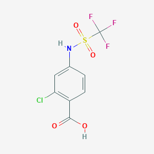 B1467739 2-Chloro-4-{[(trifluoromethyl)sulfonyl]amino}benzoic acid CAS No. 716361-56-7
