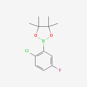 molecular formula C12H15BClFO2 B1467746 2-(2-氯-5-氟苯基)-4,4,5,5-四甲基-1,3,2-二恶杂硼环丁烷 CAS No. 870486-41-2
