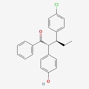 Valerophenone, 3-(p-chlorophenyl)-2-(p-hydroxyphenyl)-, erythro-