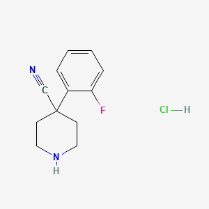 molecular formula C12H14ClFN2 B1467769 4-(2-氟苯基)-哌啶-4-碳腈盐酸盐 CAS No. 1450802-58-0
