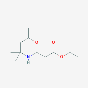 2H-1,3-Oxazine-2-acetic acid, tetrahydro-4,4,6-trimethyl-, ethyl ester