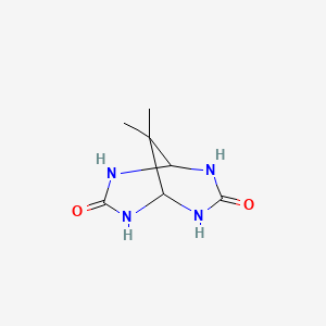 molecular formula C7H12N4O2 B14677751 2,4,6,8-Tetraazabicyclo[3.3.1]nonane-3,7-dione, 9,9-dimethyl- CAS No. 38375-84-7