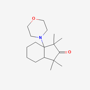 molecular formula C17H29NO2 B14677789 1,1,3,3-Tetramethyl-3a-(morpholin-4-yl)octahydro-2H-inden-2-one CAS No. 36394-08-8