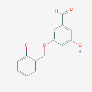 molecular formula C14H11FO3 B1467779 3-(2-Fluorobenzyloxy)-5-hydroxybenzaldehyde CAS No. 927911-31-7