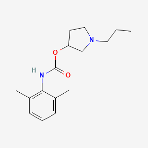 molecular formula C16H24N2O2 B14677817 N-Propyl-3-pyrrolidyl 2,6-dimethylphenylcarbamate CAS No. 31755-11-0