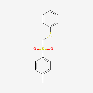 molecular formula C14H14O2S2 B14677852 1-Methyl-4-[(phenylsulfanyl)methanesulfonyl]benzene CAS No. 37891-98-8