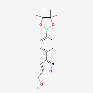 molecular formula C16H20BNO4 B1467791 (3-(4-(4,4,5,5-Tetramethyl-1,3,2-dioxaborolan-2-yl)phenyl)isoxazol-5-yl)methanol CAS No. 1056456-09-7