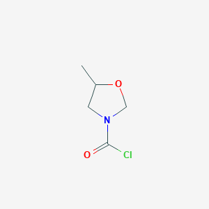 molecular formula C5H8ClNO2 B14677942 5-Methyl-1,3-oxazolidine-3-carbonyl chloride CAS No. 39885-53-5