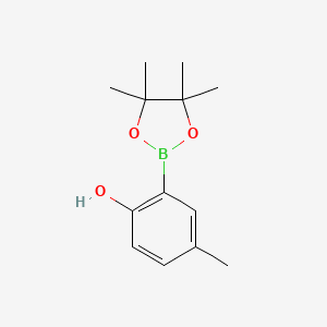 molecular formula C13H19BO3 B1467795 4-Methyl-2-(4,4,5,5-tetramethyl-1,3,2-dioxaborolan-2-YL)phenol CAS No. 1398414-30-6