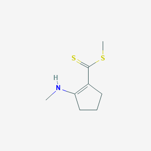 molecular formula C8H13NS2 B14677973 Methyl 2-(methylamino)cyclopent-1-ene-1-carbodithioate CAS No. 34281-25-9