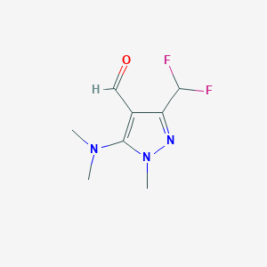 molecular formula C8H11F2N3O B1467799 3-(Difluoromethyl)-5-(dimethylamino)-1-methyl-1H-pyrazole-4-carbaldehyde CAS No. 877133-03-4