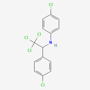 molecular formula C14H10Cl5N B14678133 4-chloro-N-[2,2,2-trichloro-1-(4-chlorophenyl)ethyl]aniline CAS No. 38766-63-1