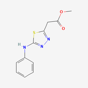 molecular formula C11H11N3O2S B14678151 Methyl (5-anilino-1,3,4-thiadiazol-2-yl)acetate CAS No. 35728-28-0