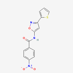 molecular formula C14H9N3O4S B14678182 4-Nitro-N-(3-(2-thienyl)-5-isoxazolyl)benzamide CAS No. 37852-57-6