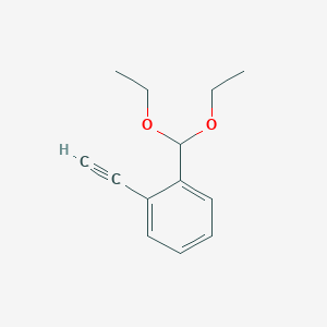 molecular formula C13H16O2 B14678193 Benzene, 1-(diethoxymethyl)-2-ethynyl- CAS No. 38846-63-8