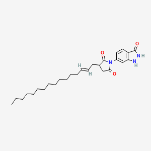 molecular formula C27H39N3O3 B14678200 1-(2,3-Dihydro-3-oxo-1H-indazol-6-yl)-3-(hexadec-2-enyl)pyrrolidine-2,5-dione CAS No. 33508-79-1