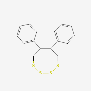 molecular formula C16H14S4 B14678249 (6Z)-6,7-diphenyl-5,8-dihydrotetrathiocine CAS No. 34804-74-5