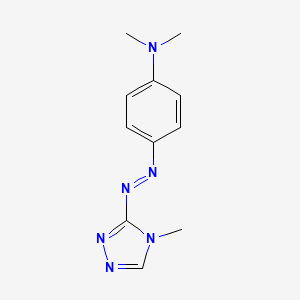 molecular formula C11H14N6 B14678260 N,N-Dimethyl-4-[(E)-(4-methyl-4H-1,2,4-triazol-3-yl)diazenyl]aniline CAS No. 37797-40-3